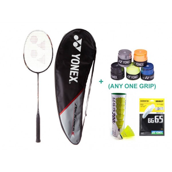 Yonex Arcsaber 100 THL Racket Combo with String and Yonex Racket Grip