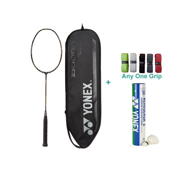Yonex Duora 10 Badminton Set With Grip and Shuttlecock