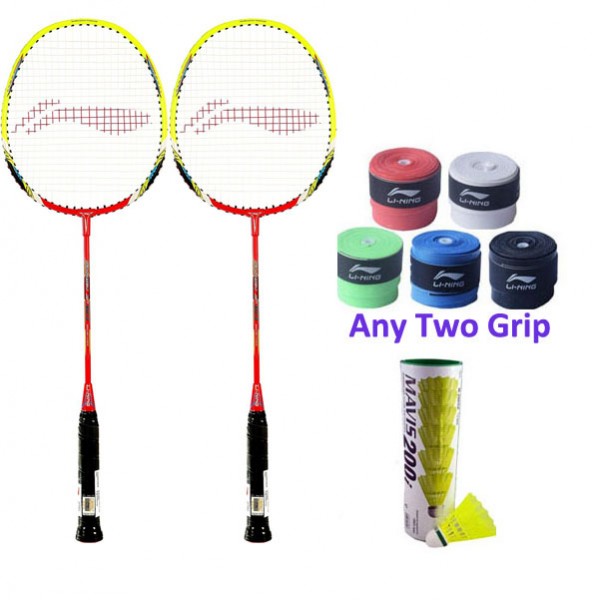 Li Ning Smash XP 80-II Badminton Racket Two Player Set