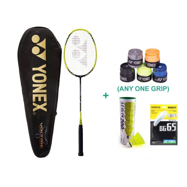 Yonex Voltric 1 LD Badminton Set with Badminton Grip and Racquet String