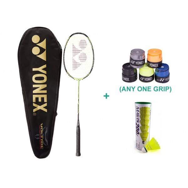 Yonex Voltric 7 DG Badminton Combo With  Grip and Shuttlecock