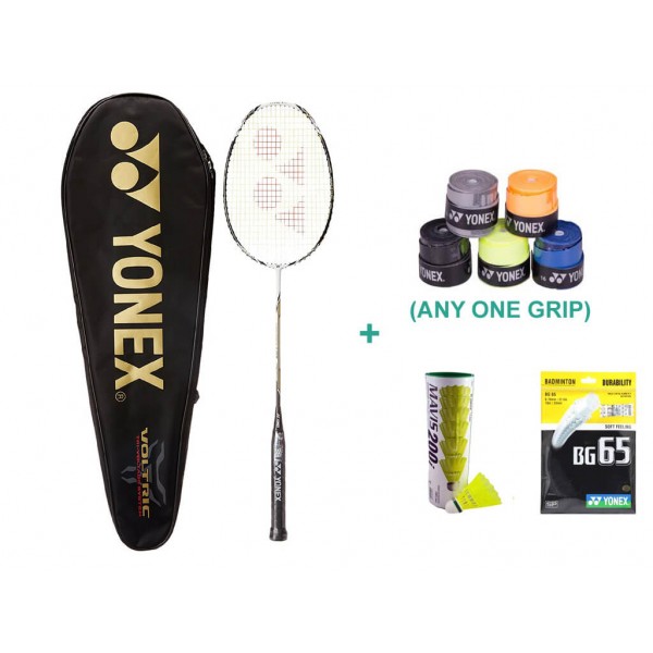 Yonex Voltric Lite Badminton Racket Set + Grip, Racket String and Shuttlecock