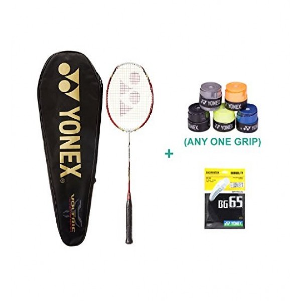 Yonex Voltric 1 With Yonex Badminton Grip and Racket String