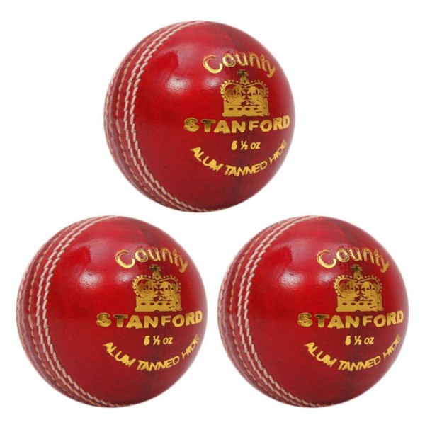 Stanford County Red Cricket Ball 3 Ball Set