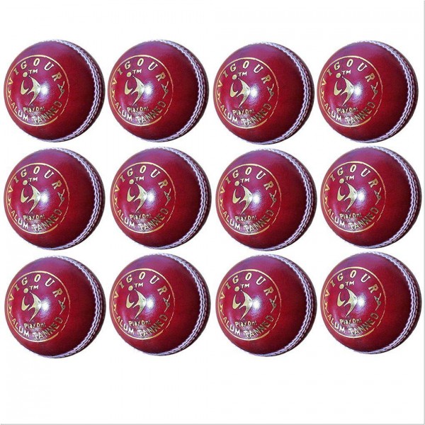 SM Vigour Alum Tanned Cricket Leather Balls 12 Ball Set 