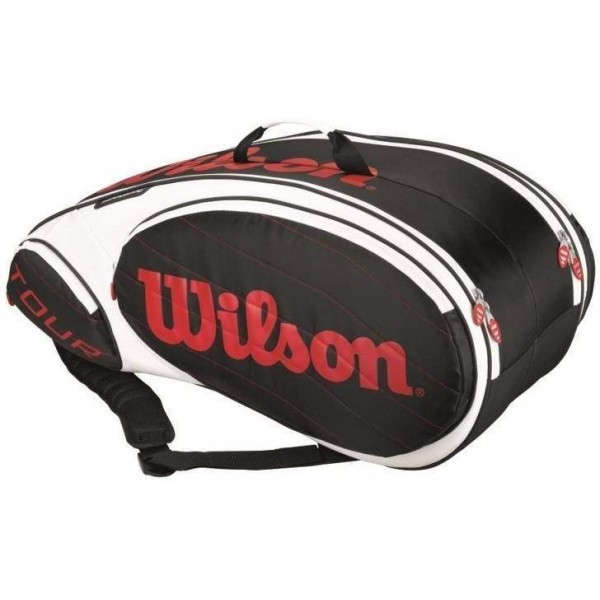 Wilson Tour 9 PK Tennis Kitbag Black and Red