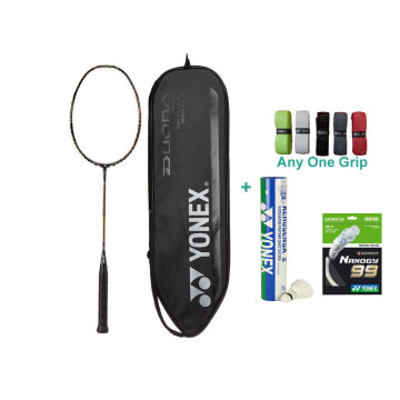 Yonex Duora 10 Badminton Racket Set with Racket Grip and Yonex String