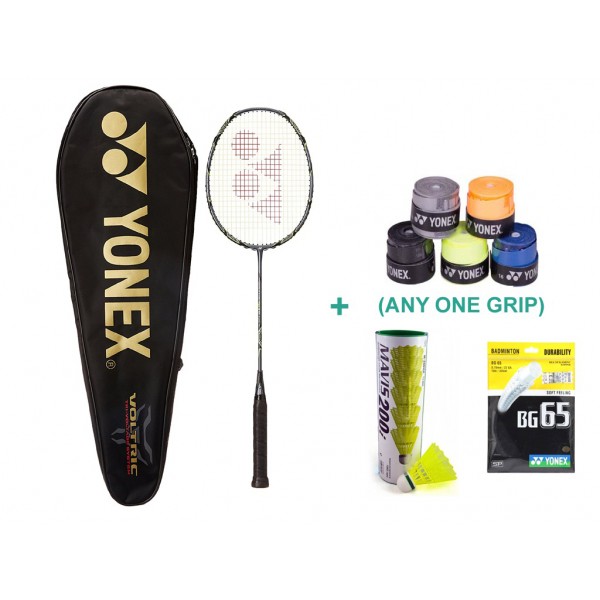 Yonex Voltric 50 E TUNE With Yonex Badminton Grip and Racket String
