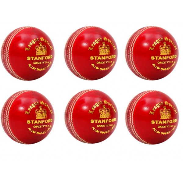 Stanford League Special Red Cricket Ball 6 Ball Set